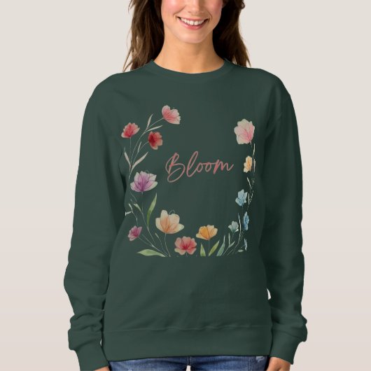 Sweatshirt Conception botanique fleurie pastel doux Bloom (Devant)