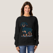 Sweatshirt Conception Cool du chien noir de Dachshund (Devant entier)