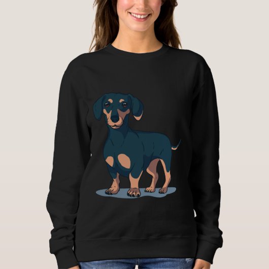 Sweatshirt Conception Cool du chien noir de Dachshund (Devant)