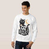 Sweatshirt Conception d'amour de chat noir de magie céleste (Devant entier)
