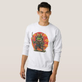 Sweatshirt Conception d'animal de guerrier de samouraï de gre (Devant entier)