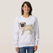 Sweatshirt Conception d'animal de race de chien Carlin couleu (Devant entier)