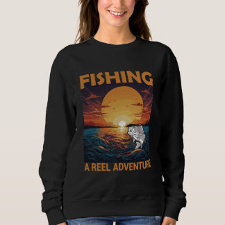 Sweatshirt Conception d'aventure de pêche au coucher du solei