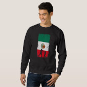 Sweatshirt Conception de boxe mexicaine Drapeau du Mexique (Devant entier)