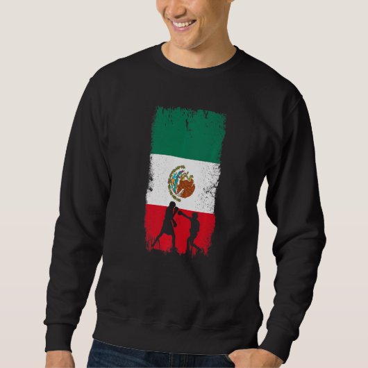 Sweatshirt Conception de boxe mexicaine Drapeau du Mexique (Devant)