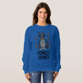 Sweatshirt Conception de chat bleu chaleureux (Devant entier)