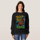 Sweatshirt Conception de cheval Trick or Trot pour les fans d (Devant entier)