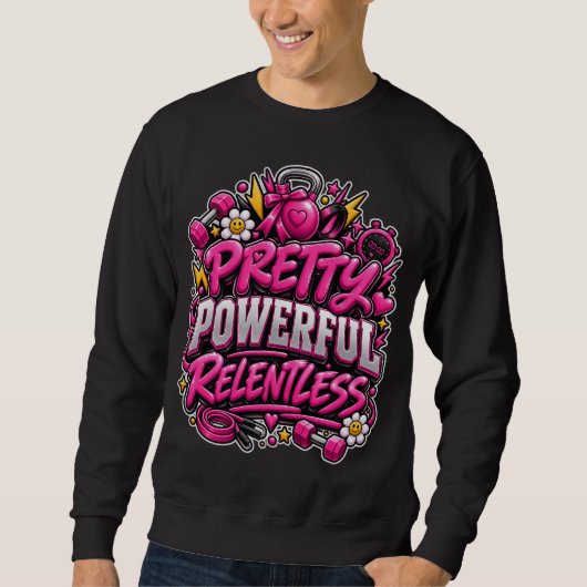Sweatshirt Conception de citation de salle de sport rose impl (Devant)