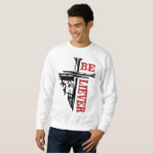 Sweatshirt Conception de clou de croix de Jésus – Puissant Ch (Devant entier)