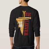 Sweatshirt Conception de clou de croix de Jésus – Puissant Ch (Dos)