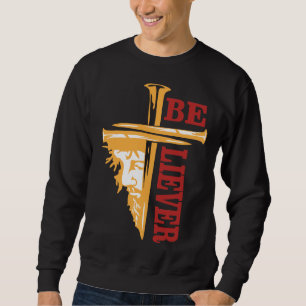 Sweatshirt Conception de clou de croix de Jésus – Puissant Ch