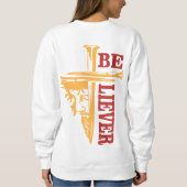 Sweatshirt Conception de clou de croix de Jésus – Puissant Ch (Dos)