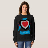 Sweatshirt Conception de cœur avec texte personnalisable modi (Devant entier)