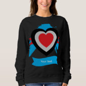 Sweatshirt Conception de cœur avec texte personnalisable modi (Devant)
