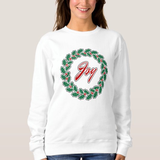Sweatshirt Conception de couronne de Noël : Joie (Devant)
