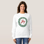 Sweatshirt Conception de couronne de Noël : Joie (Devant entier)