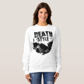 Sweatshirt Conception de crâne de style de mort (Devant entier)