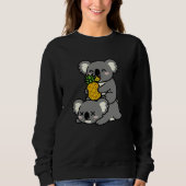 Sweatshirt Conception de dessin animé de koalas mignons mange (Devant)
