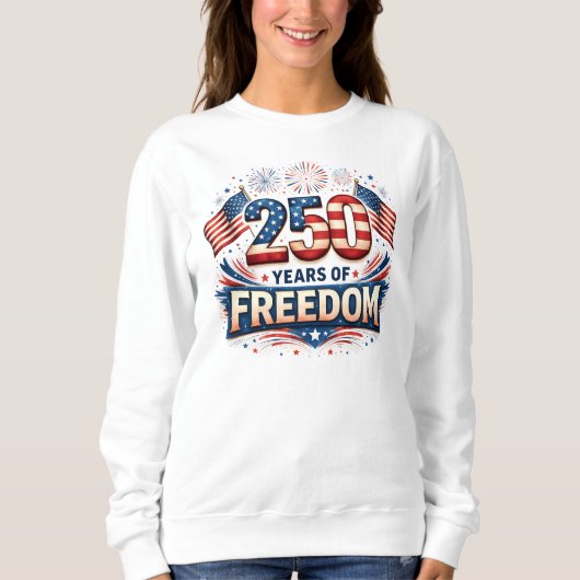Sweatshirt Conception de drapeau américain USA 250 ans de lib (Devant)