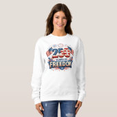 Sweatshirt Conception de drapeau américain USA 250 ans de lib (Devant entier)