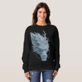 Sweatshirt Conception de fantasy d'art du dragon bleu clair c (Devant entier)