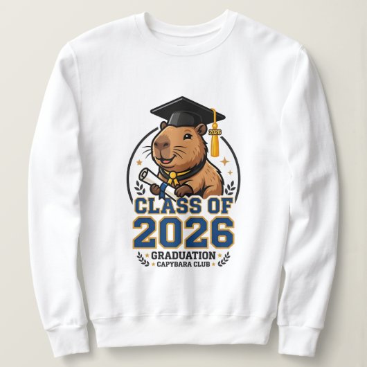 Sweatshirt conception de fin d'études 2026 avec un capybara (Design devant)