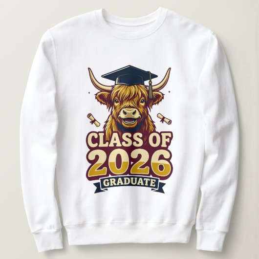 Sweatshirt conception de fin d'études 2026 avec une vache des (Design devant)