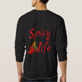 Sweatshirt Conception de Flamme de Chili de Vie Épicée Gras (Dos)