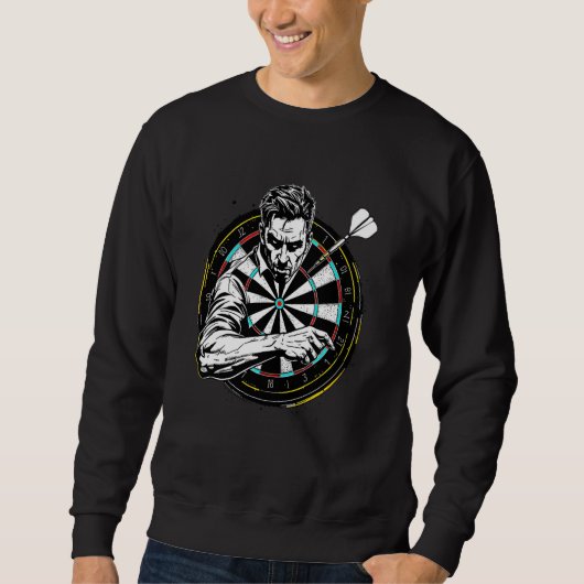 Sweatshirt Conception de fléchettes tenue de joueur de fléche (Devant)