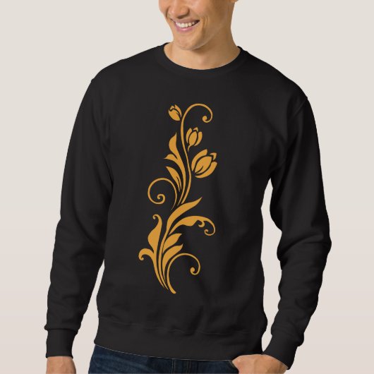 Sweatshirt Conception de fleurs florales ornementales (Devant)