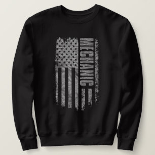 Sweatshirt Conception de mécanicien drapeau USA en détresse