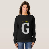 Sweatshirt Conception de monogramme avec lettre G couronnée (Devant entier)