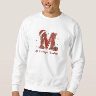 Sweatshirt Conception de monogramme de Noël avec la lettre M