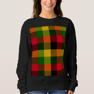 Sweatshirt Conception de motif à carreaux de couleurs africai