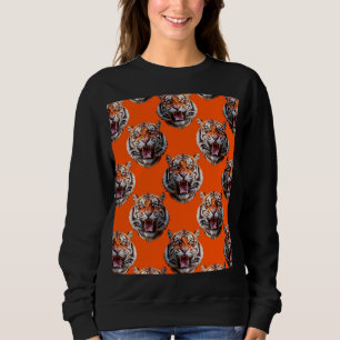 Sweatshirt Conception de motif tête de tigre orange 