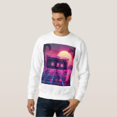 Sweatshirt Conception de musique esthétique Vaporwave (Devant entier)