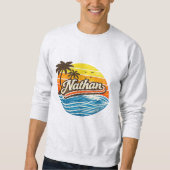 Sweatshirt Conception de nom Nathan Retro Sunset (Devant)