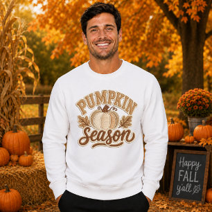 Sweatshirt Conception de patch vintage de saison de citrouill