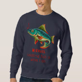Sweatshirt Conception de pêche colorée avec nom (Devant)