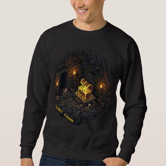 Sweatshirt Conception de Pixel Art de Donjon Fantastique avec (Devant)