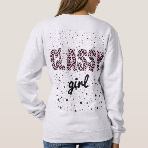 Sweatshirt Conception de points Empreintes de léopard et Polk