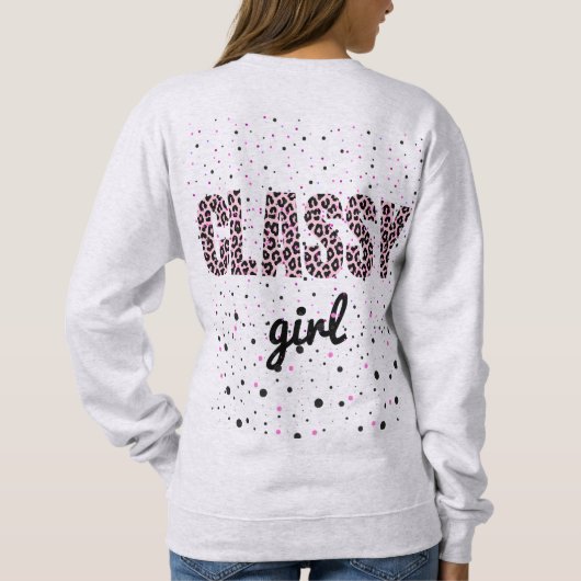 Sweatshirt Conception de points Empreintes de léopard et Polk (Dos)