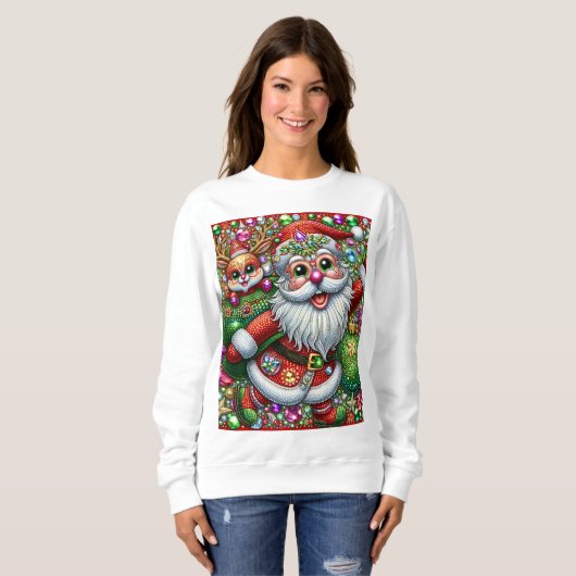 Sweatshirt Conception de pull moche Noël (Devant entier)