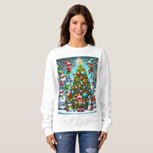 Sweatshirt Conception de pull moche Noël (Devant entier)