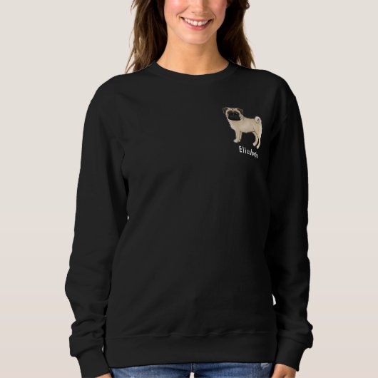 Sweatshirt Conception de race de chien Carlin Fauve avec text (Devant)