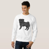 Sweatshirt Conception de race de chien Pug Mops au visage rid (Devant entier)