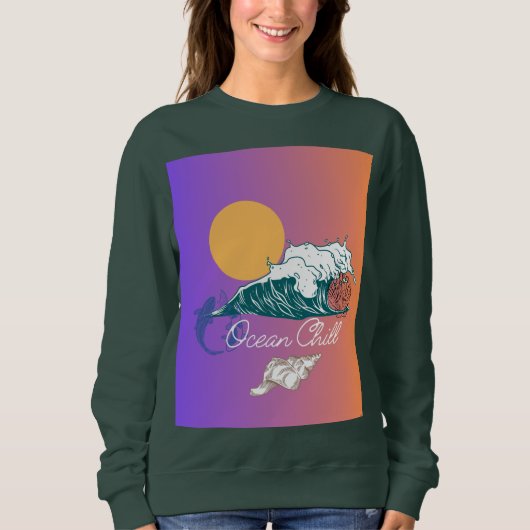 Sweatshirt conception de rafraîchissement océanique (Devant)