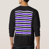 Sweatshirt Conception de rayures blanches noires et bleues (Dos)