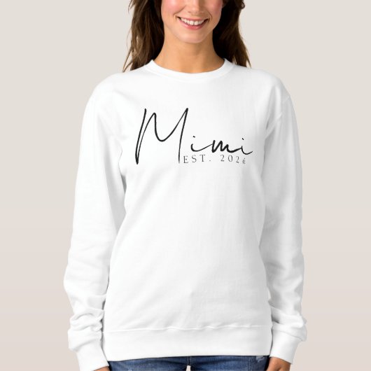 Sweatshirt Conception de script minimal année Mimi douce (Devant)