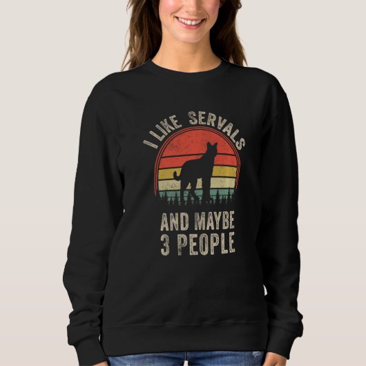 Sweatshirt Conception de serval drôle Art graphique Serval Zo (Devant)